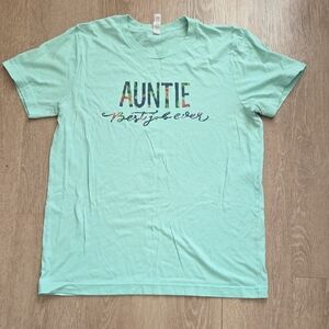 Bella Canvas Mint Green Womans Tee - Auntie Best Job Ever